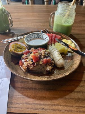 Banana pancakes 👌  at Ngon Vegan Restaurant in Tam Coc