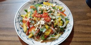 Ripe mango salad at Ngon Vegan Restaurant in Tam Coc