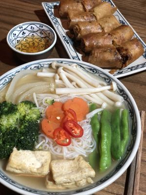 Vegan noodle soup  at Ngon Vegan Restaurant in Tam Coc