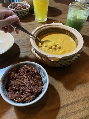 Coconut chickpea curry at Ngon Vegan Restaurant in Tam Coc