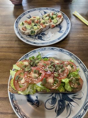 Avocado and hummus bread  at Ngon Vegan Restaurant in Tam Coc