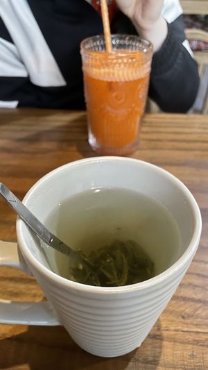 Viet tea and carrot juicee  at Ngon Vegan Restaurant in Tam Coc