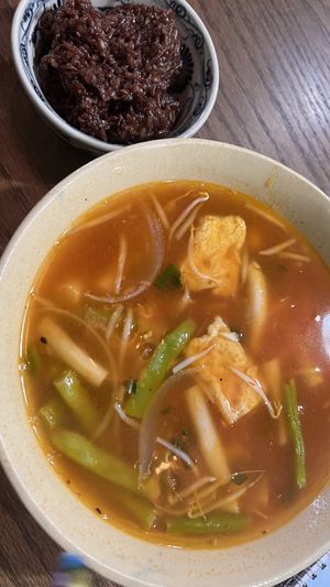Sweet and sour soup (coming with rice)  at Ngon Vegan Restaurant in Tam Coc