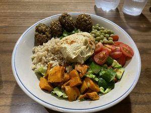 Falafel bowl. Very big portion!  at Ngon Vegan Restaurant in Tam Coc