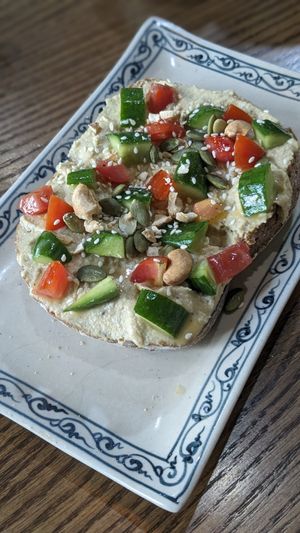 Hummus Toast at Ngon Vegan Restaurant in Tam Coc