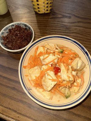 Tofu w/ Peanut Butter Saucee  at Ngon Vegan Restaurant in Tam Coc