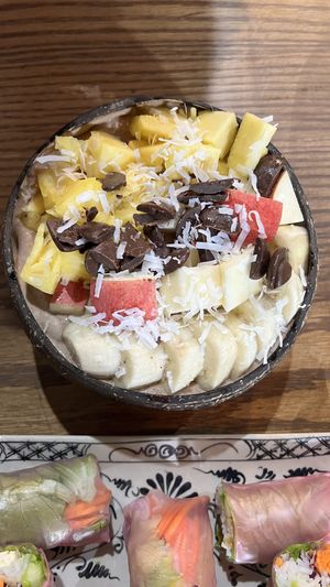 Chocolate smoothie bowl  at Ngon Vegan Restaurant in Tam Coc