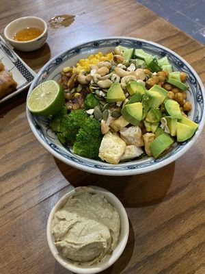 Protein bowl with added hummus   at Ngon Vegan Restaurant in Tam Coc
