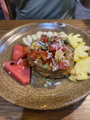 Banana pancakes   at Ngon Vegan Restaurant in Tam Coc