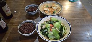 Delicious vegan food   at Ngon Vegan Restaurant in Tam Coc
