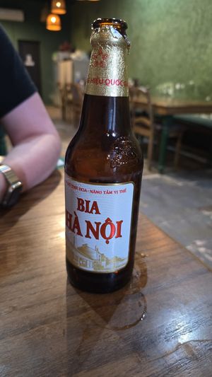 Low cost local beer  at Ngon Vegan Restaurant in Tam Coc