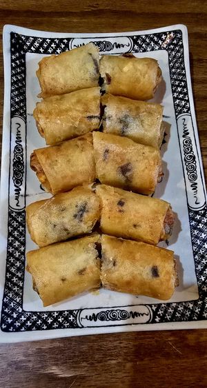Fried spring rolls at Ngon Vegan Restaurant in Tam Coc