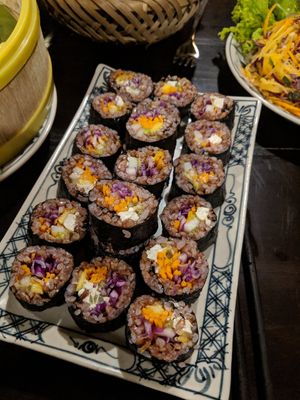 Sushi. So good at Ngon Vegan Restaurant in Tam Coc