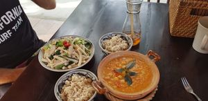 Curry and mushroom stir fry at Ngon Vegan Restaurant in Tam Coc