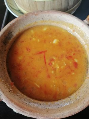 Chickpeas and coconut curry at Ngon Vegan Restaurant in Tam Coc