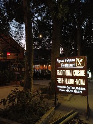 Outside at Ngon Vegan Restaurant in Tam Coc