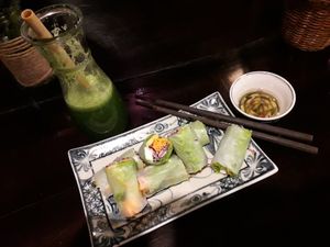 Fresh spring rolls at Ngon Vegan Restaurant in Tam Coc