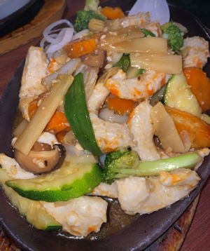 Sizzling Garlic Mock Prawns  at Emerald Gardens in Charlestown