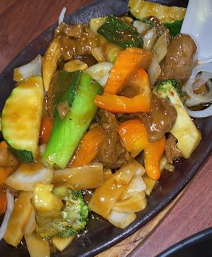 Mongolian Mock Duck. This was insanely good!  at Emerald Gardens in Charlestown