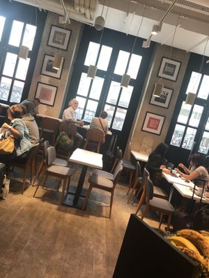 Interior seating at EAT in Paris