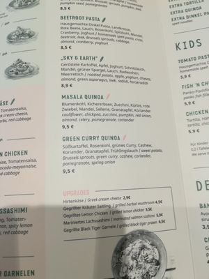 Vegan main dishes at Kinneloa in Hamburg