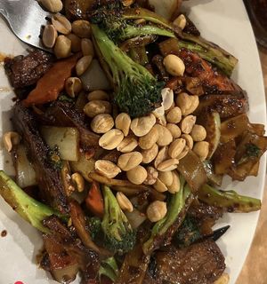 kung pao soy beef  at Noodle City in Goleta