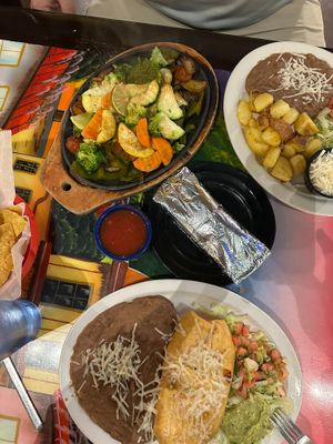 fajitas and chimichanga at La Plaza Fiesta in Madelia