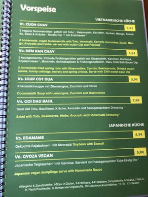 Menu  at Ume no Hana in Hamburg