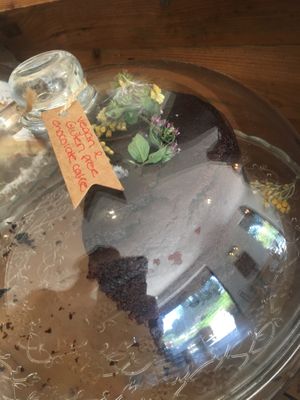 Vegan chocolate cake at Boath Garden Cafe in Nairn