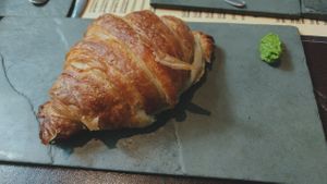 Vegan croissant with babaganoush at Motche Resto in Recife