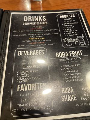 Menu  at Mekong in Ottawa