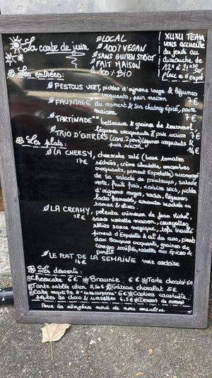 Menu  at Xuxu in Biarritz