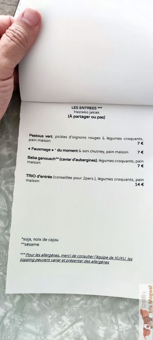 Entrées at Xuxu in Biarritz