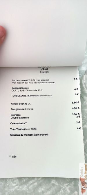 Soft drinks at Xuxu in Biarritz