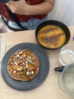 Tarte d’automne with soupe  at Xuxu in Biarritz