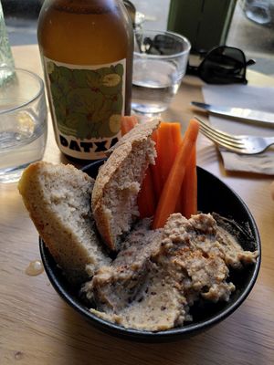 Chestnut puree dip with homemade bread at Xuxu in Biarritz