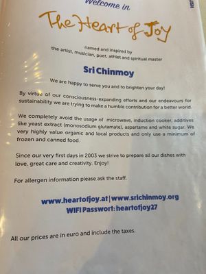 Love their philosophy  at The Heart of Joy in Salzburg