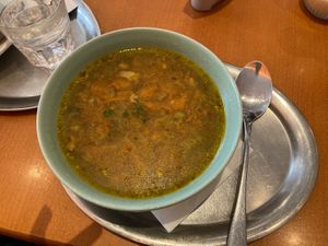 Soup of the day: carrot, celery, broccoli   at The Heart of Joy in Salzburg