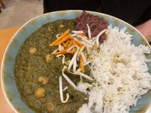 Spinach and chickpea curry  at The Heart of Joy in Salzburg