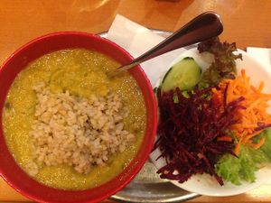 Lentils and Brown Rice with Salad at The Heart of Joy in Salzburg