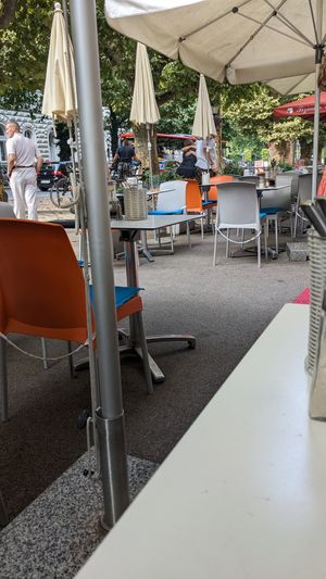 Outside seating at The Heart of Joy in Salzburg