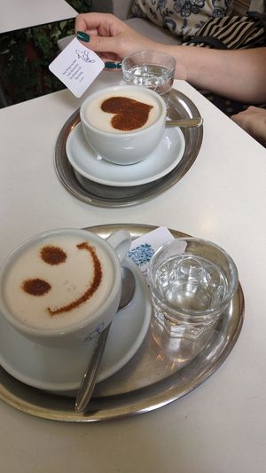 Vegan chai latte at The Heart of Joy in Salzburg
