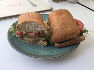 Vegan smoked tofu ciabatta  at The Heart of Joy in Salzburg
