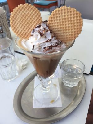 Vegan iced coffee at The Heart of Joy in Salzburg