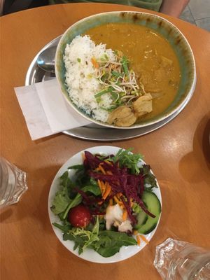 Lentils Dhal with rice at The Heart of Joy in Salzburg