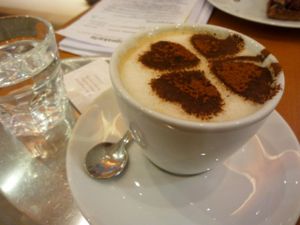 Yummy coffee with nice decoration! :) at The Heart of Joy in Salzburg