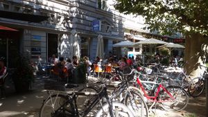 View of the cafe from outside.  at The Heart of Joy in Salzburg