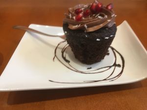chocolate muffin at The Heart of Joy in Salzburg