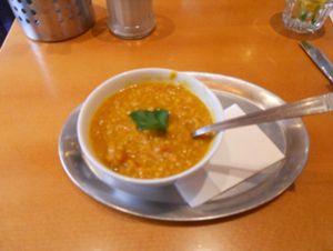 Vegan Curry Lentil soup at The Heart of Joy in Salzburg
