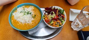 Daal with rice - came with a salad at The Heart of Joy in Salzburg